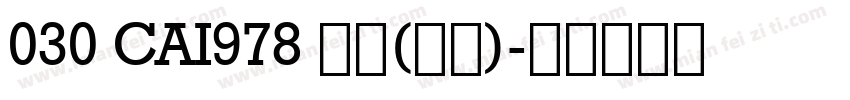 030 CAI978 普通(西方)字体转换
